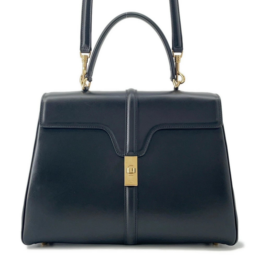 Celine handbag Seize leather shoulder bag black